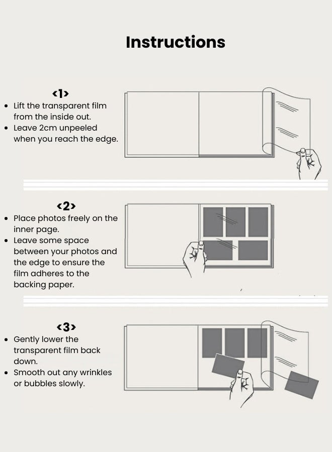 A5 Photo Album, DIY Self-Adhesive Scrapbook，Metal Coil Binding, Reusable Film for Polaroid, Postcards & Family Photos, Gift for Home Memory - Image 2
